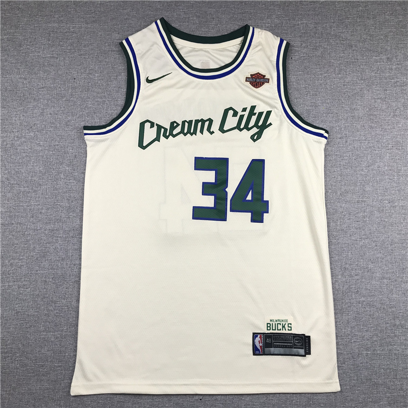 Men Milwaukee Bucks 34 Giannis Antetokounmpo White Nike 2025 NBA Jersey style 3